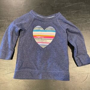 Cat & Jack Blue Striped Heart Long Sleeve Tee